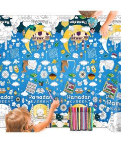 DPKOW Kreatywny Obrus do Kolorowania na Ramadan, 180 x 120 cm