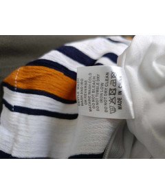 JEUVRE Kombinezon z Krótkimi Spodenkami Biało Pomarańczowy w Paski 38