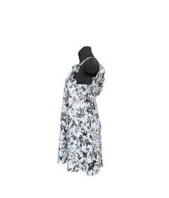 ASOS Sukienka Przed Kolano Odkrytymi Ramionami Falbankami Niebieska 38