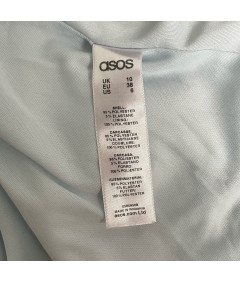 ASOS Sukienka Przed Kolano Odkrytymi Ramionami Falbankami Niebieska 38