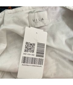 Vila Sukienka za Kolano W Kwiaty Na Ramiączka Lenia Biała 40 Cienka