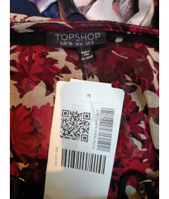 TOPSHOP Midi obleka do kolen Elegantna poletna cvetlična rdeča 36