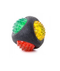 Svetleča pasja žoga z bodicami za prinašanje Interaktivna igrača za skakanje