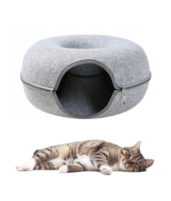 Lair Cat tunnel Pontoon Felt house Grey 70x25x65 cm Longitudinal Toy