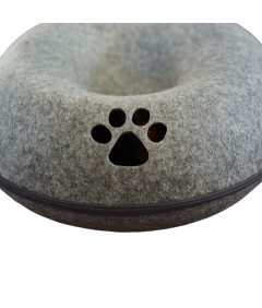 Lair Cat tunnel Pontoon Felt house Grey 70x25x65 cm Longitudinal Toy