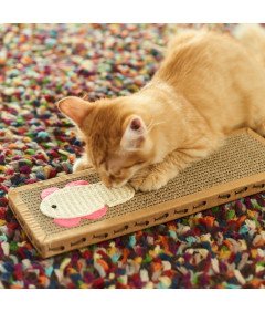 Kartonski praskalnik za mačke Kartonska igrača Fish Lair 37x12x5 cm Horizontalni ležalnik