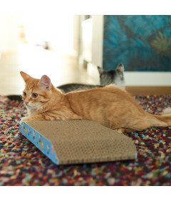 Kartonski praskalnik za mačke Kartonska igrača Lair Wave 22x36x4 cm Vodoravni ležalnik