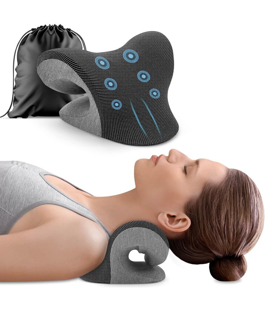 Poduszka Relaksacyjna Rozluźniacz Szyi i Karku do Rozciągania Szara