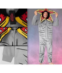 Kigurumi Moški Halloween kostum Onesie Stranger Things Grey Velikost M