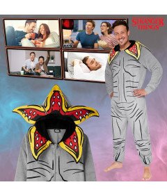Kigurumi Moški Halloween kostum Onesie Stranger Things Grey Velikost M