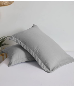 Komplet pościeli z mikrofibry 135x200 cm 2 sztuki oraz poszewki 50x90 cm szary zestaw OEKO-TEX miękki na suwak