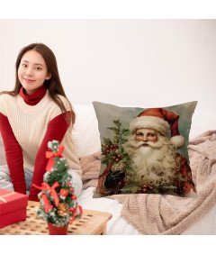 Poszewka Na Poduszkę Na Boże Narodzenie z Świętym Mikołajem 45 x 45 cm