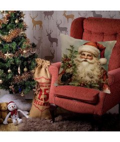 Poszewka Na Poduszkę Na Boże Narodzenie z Świętym Mikołajem 45 x 45 cm