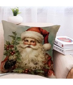 Poszewka Na Poduszkę Na Boże Narodzenie z Świętym Mikołajem 45 x 45 cm