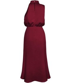 IBAKOM Dolga elegantna večerna obleka brez rokavov Rdeča XL