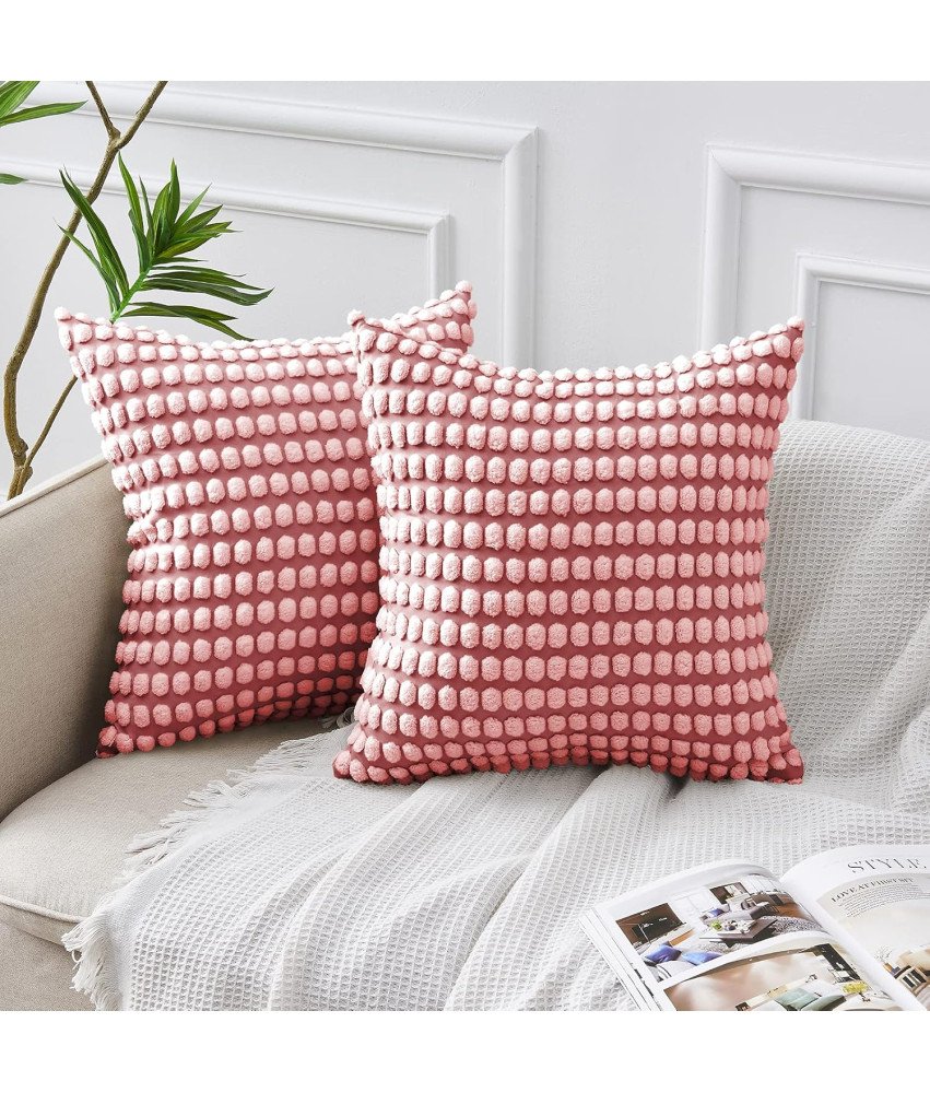 Różowe Poszewki Dekoracyjne Na Poduszki 40x40 Cm 2 Sztuki Zestaw Poszewek
