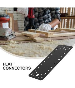 Povezovalna plošča 4 črne ravne ploščice za popravilo pohištva 180x65 mm