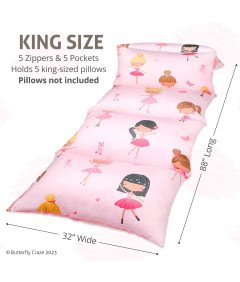 Butterfly Craze Pokrowiec na Poduszkę Podłogową Różowy 85 x 220 cm