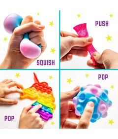 GirlZone Zestaw Zabawek Sensorycznych Fidget z Slime i Naklejkami