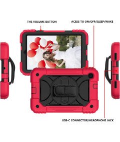 Etui do Samsung Galaxy Tab A8 10.5 2022 z Podstawką i Paskiem Czerwone