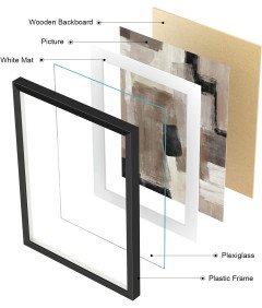 Zestaw 3 Ramki na Zdjęcia z Wymiennymi Obrazami 29 x 36 cm Czarne