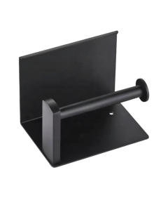 Držalo za toaletni papir Kopalniška stenska polica Matno jeklo Črni obešalnik