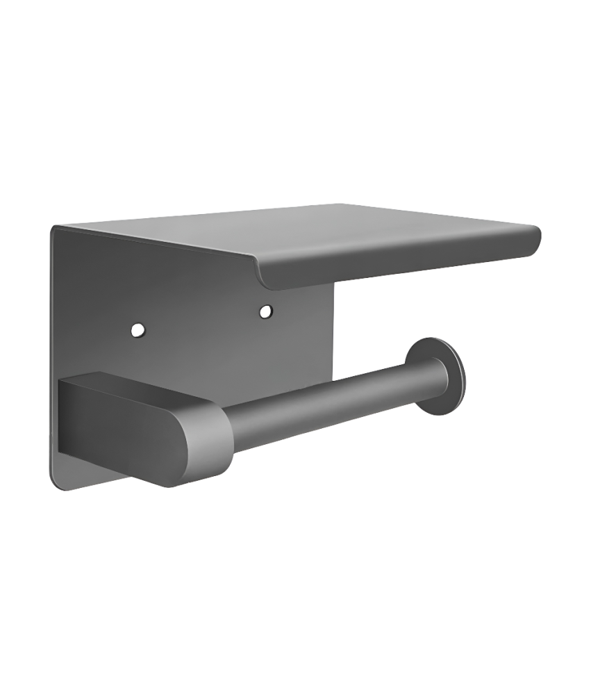 Držalo za toaletni papir Kopalnica Stenska polica Steel Matte Grey Hanger