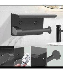 Držalo za toaletni papir Kopalnica Stenska polica Steel Matte Grey Hanger