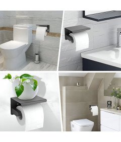 Držalo za toaletni papir Kopalnica Stenska polica Steel Matte Grey Hanger