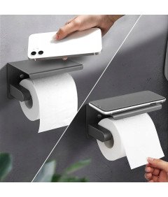 Držalo za toaletni papir Kopalnica Stenska polica Steel Matte Grey Hanger