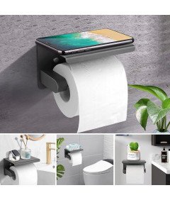 Držalo za toaletni papir Kopalnica Stenska polica Steel Matte Grey Hanger