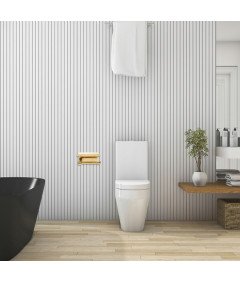 Uchwyt na Papier Toaletowy Ścienny Łazienka Półka Stal Szczotkowany Złoty Wieszak