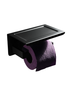 Držalo za toaletni papir Kopalnica Wall Mount s polico Matt Steel Black Hanger