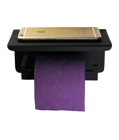 Držalo za toaletni papir Kopalnica Wall Mount s polico Matt Steel Black Hanger