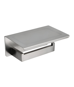 Držalo za toaletni papir Wall Bathroom Shelf Brushed Silver Steel Hanger