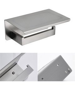 Uchwyt na Papier Toaletowy Ścienny Łazienka Półka Stal Szczotkowany Srebrny Wieszak