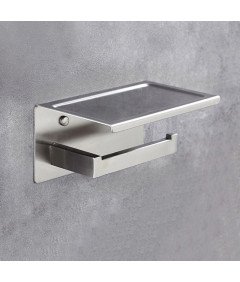 Uchwyt na Papier Toaletowy Ścienny do Łazienki Półka Stal Chromowany Wieszak