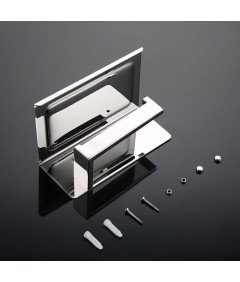 Uchwyt na Papier Toaletowy Ścienny do Łazienki Półka Stal Chromowany Wieszak