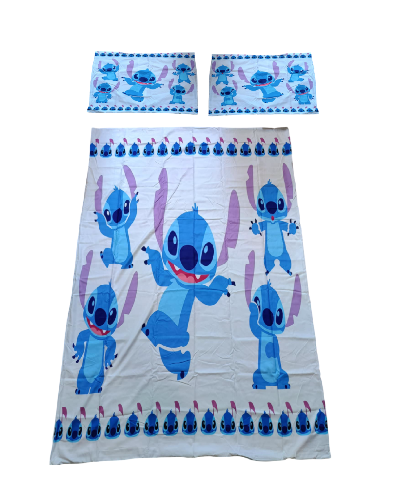 Zestaw Pościel 140x200cm 2 Poszewki na Poduszki 50x75cm Lilo i Stitch