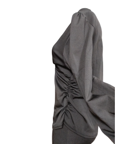 Elegantna ženska bluza z dolgimi rokavi V-neck črna velikost XL