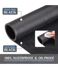 K KNODEL Vodoodporna Usnjena Podloga za Mizo Črna 120 x 60 cm
