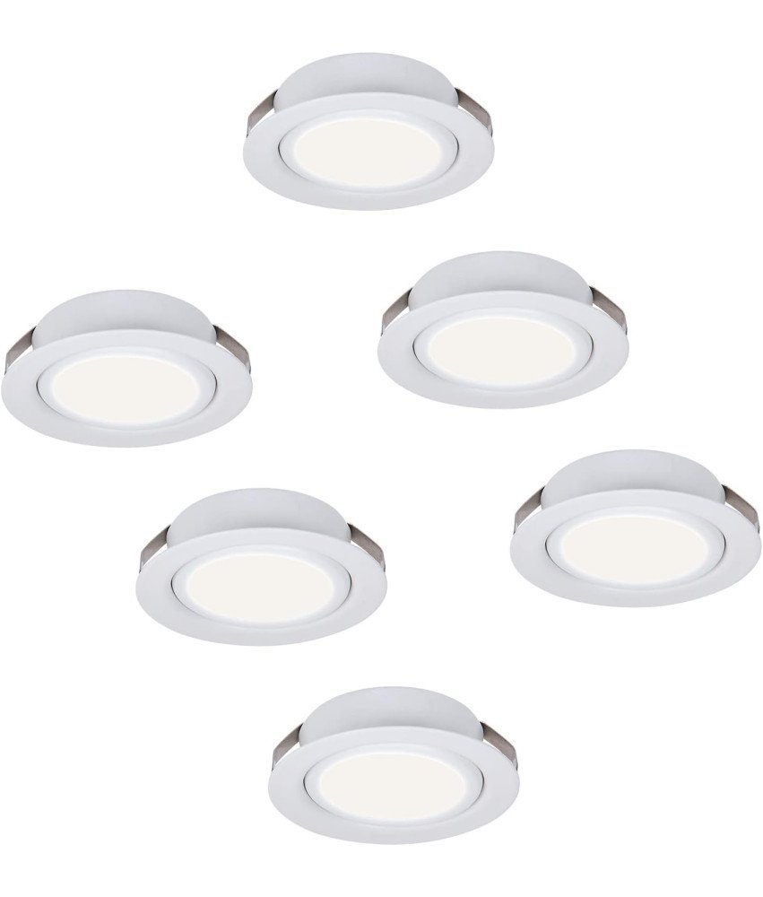 Zestaw 6 Płaskich Reflektorów Wpuszczane Lampy Do Zabudowy Naturalna Biel