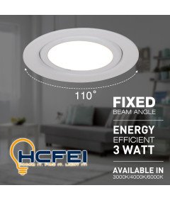 HCFEI Komplet 6 ultra ploščatih mini reflektorjev, 3W, 230V, nevtralno bele barve