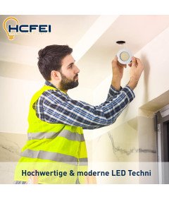 HCFEI LED Ultra Flat Spotlight, 3,5 W, 230 V, mat belo, 6 kosov