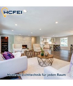 HCFEI LED Ultra Flat Spotlight, 3,5 W, 230 V, mat belo, 6 kosov