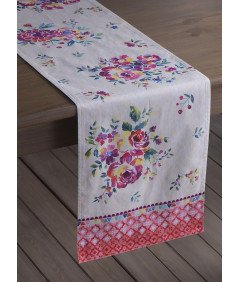Maison d'Hermine Bieżnik Stołowy Bawełniany Ręcznie Malowany 50x150 cm
