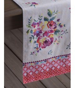 Maison d'Hermine Bieżnik Stołowy Bawełniany Ręcznie Malowany 50x150 cm