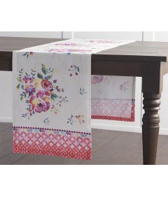 Maison d'Hermine Bieżnik Stołowy Bawełniany Ręcznie Malowany 50x150 cm