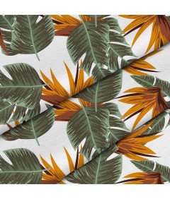 Tkanina obiciowa wodoodporna liście 160x100 cm materiał Oxford 600D na meble ogrodowe poduszki odporna UV