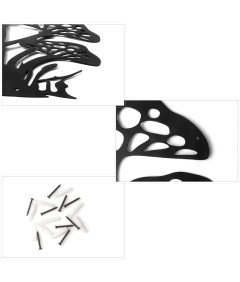 Metalowa Dekoracja Ścienna w Kształcie Grzybów Czarna 43 x 33 cm